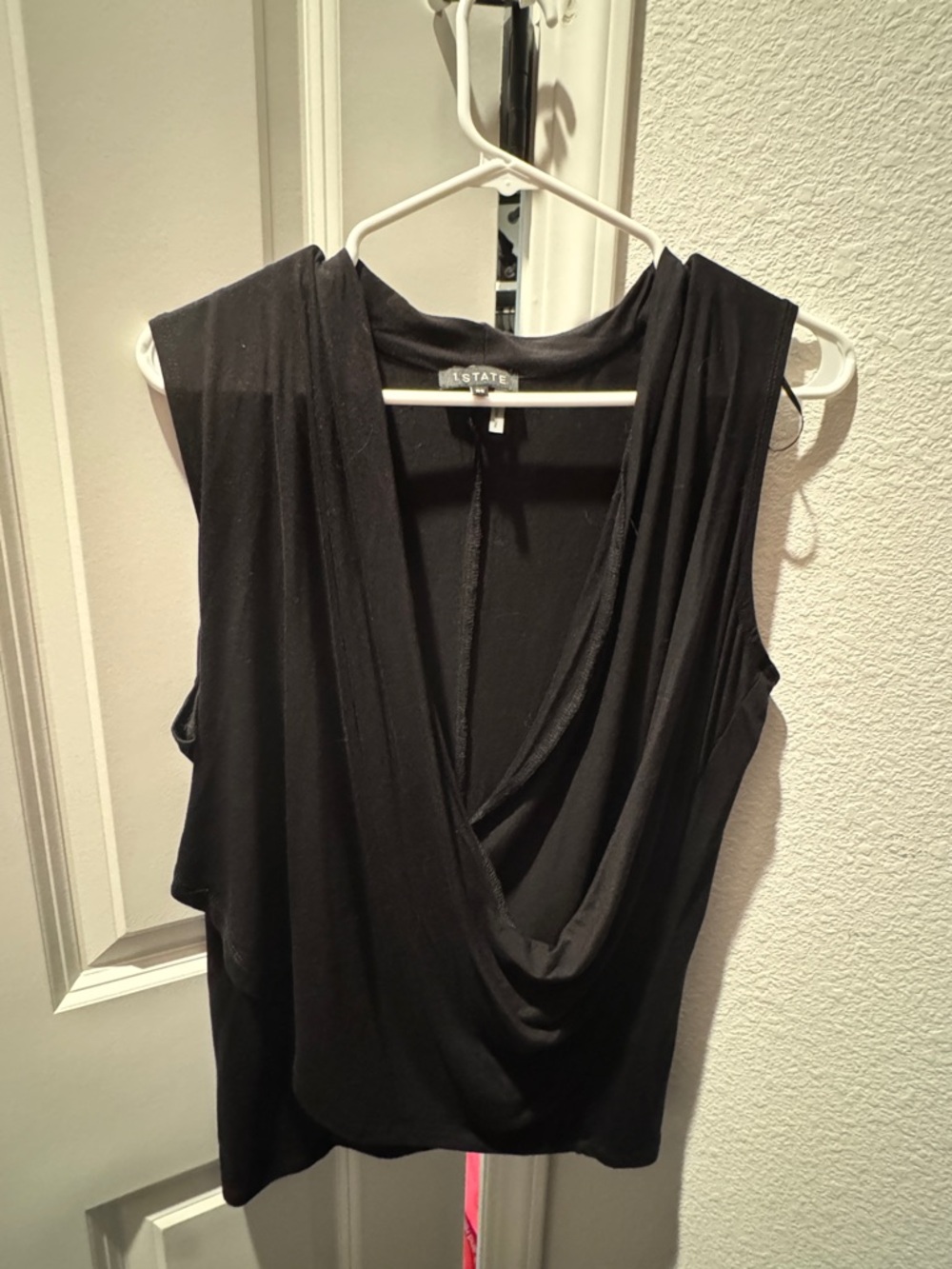 1.STATE Black Sleeveless Cowl Neck Top